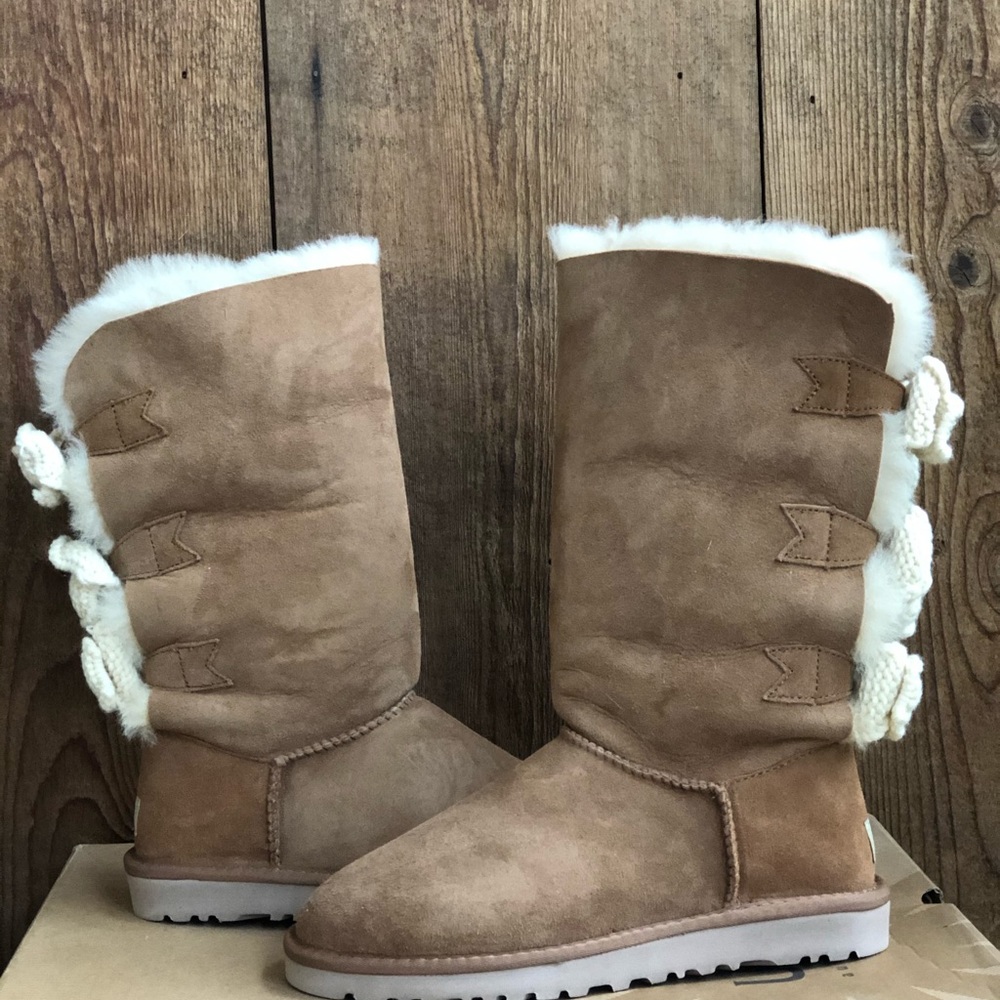Ugg Australia tall bailey knit bow women boots - Picture 6 of 8